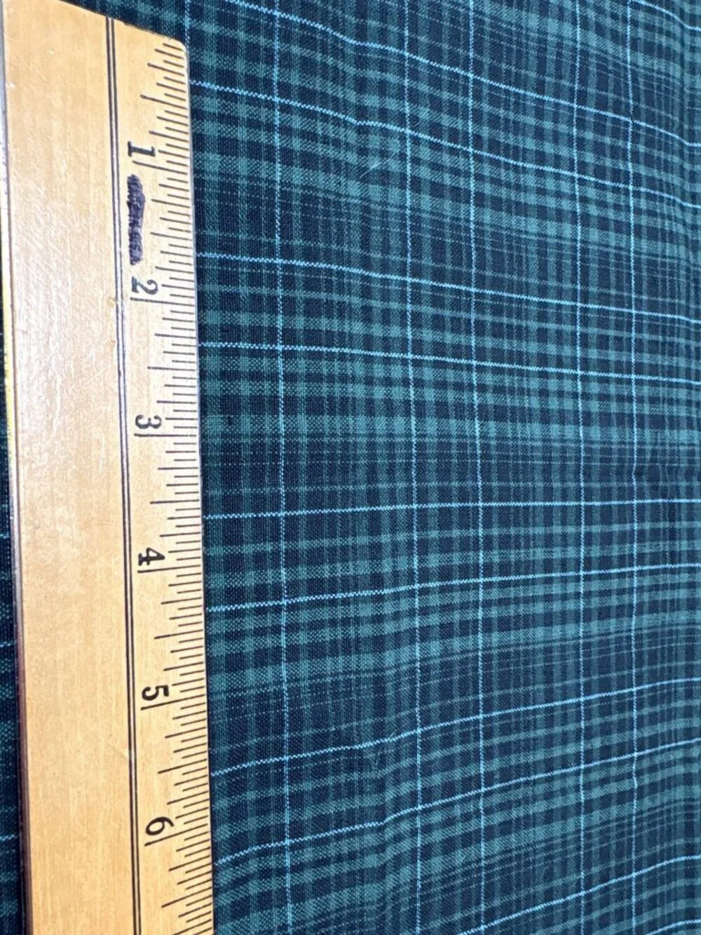 Black & Green Plaid Cotton Fabric Piece 19x32